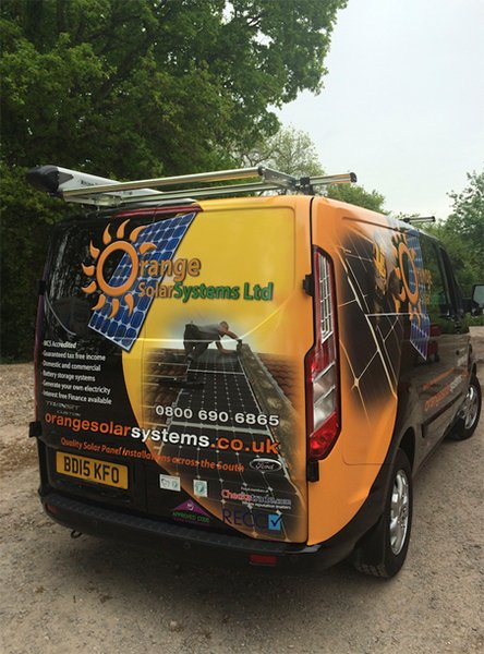 Orange solar van