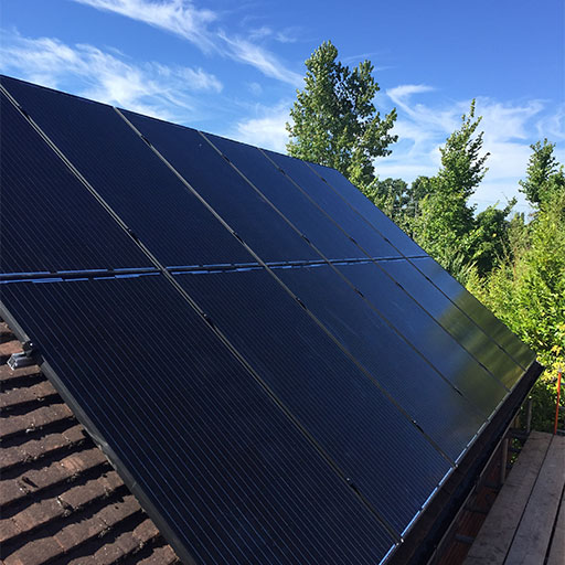 Solar panels on a roof