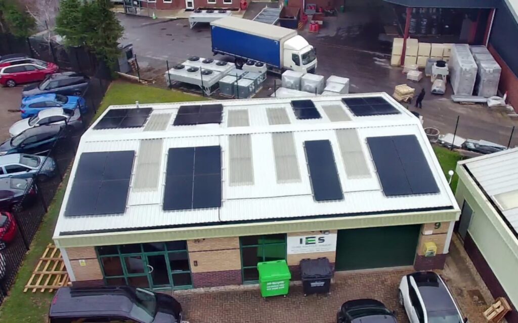 Solar installation on workshop roof