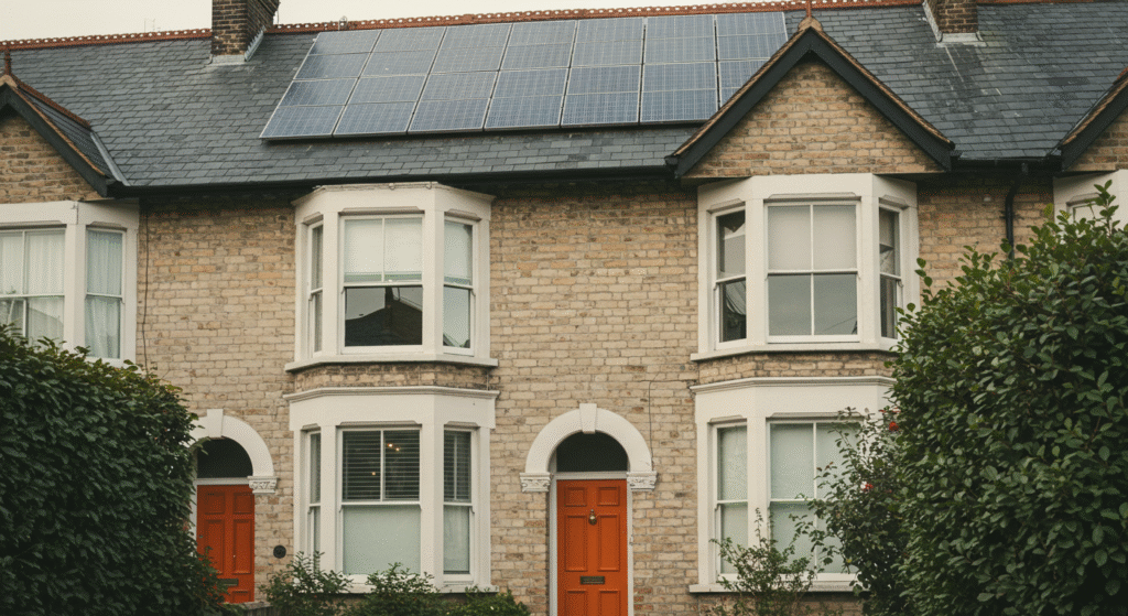 Terraced House with Solar Panels