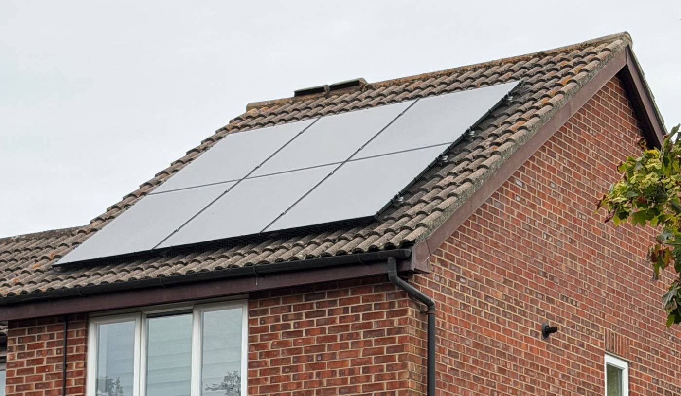 Solar panels on roof of house in Southampton